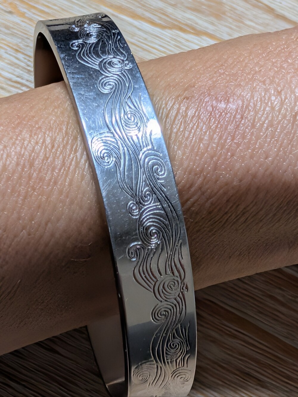 Silver Scroll Cuff Sisters Bracelet
